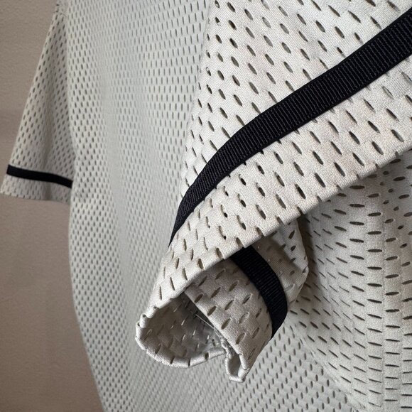 Nike Sportswear Mesh Jersey Top Light Bone Black | Style 893673-072 | Size Small - Picture 14 of 16